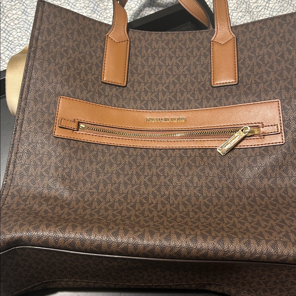 Michael Kors Brown and Tan Signature Tote